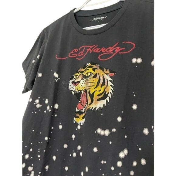 Ed Hardy black graphic tiger print t-shirt size L - Picture 5 of 6